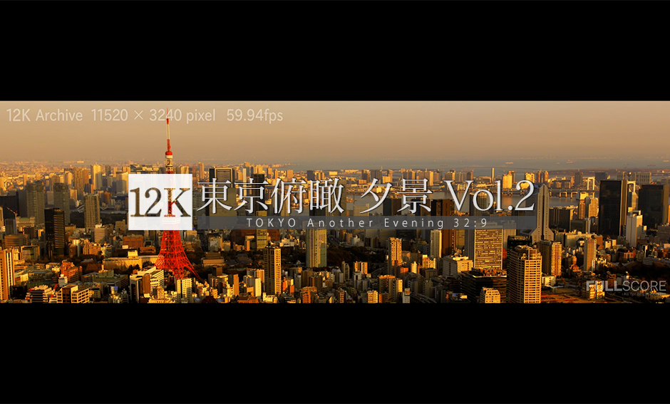東京俯瞰_夕景 No.2 - TOKYO Wide Vision - 12K WIDE 32:9