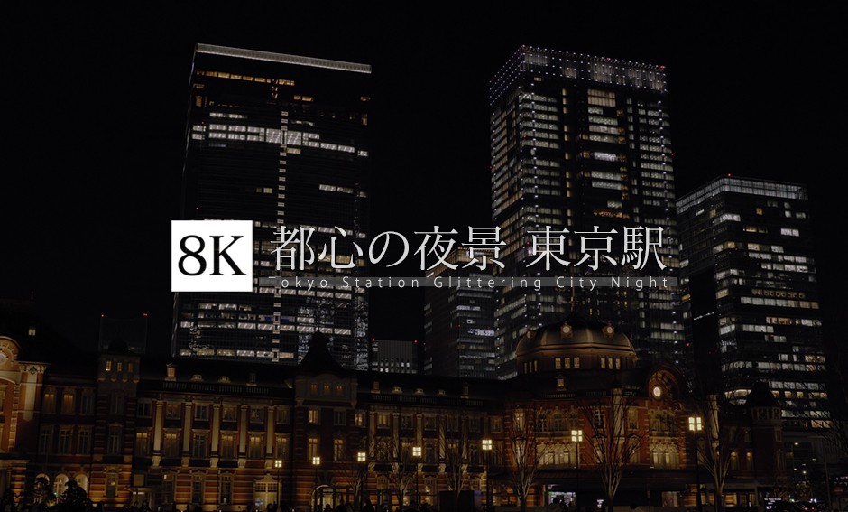 都心の夜景 東京駅_8K