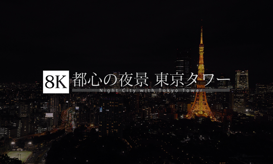 都心の夜景 東京タワー_8K